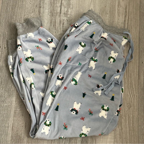 Cuddl Duds size MEDIUM women fleece pajama set. Polar bear Christmas - Picture 4 of 8